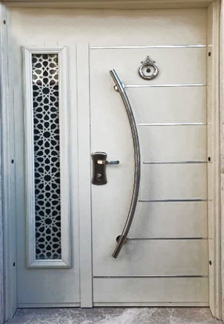 باب ملتي لوك دبل شرائح ستانلس مع زجاج
